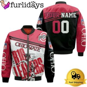 NCAA Ohio State Buckeyes Garret Wilson Chris Olave Best Players Big Leaders Personalized Bomber Jacket