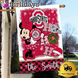 NCAA Ohio State Buckeyes Minnie HOHOHO Christmas Flag