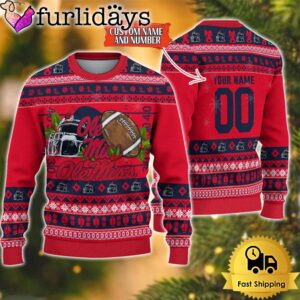 NCAA Ole Miss Rebels Logo Football Ugly Christmas Sweater