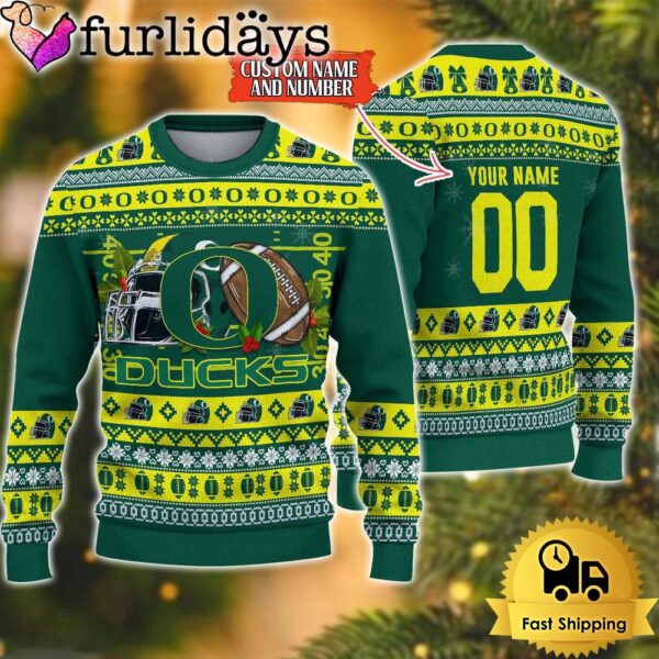 NCAA Oregon Ducks Logo Football Ugly Christmas Sweater