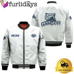 NCAA Penn State Nittany Lions Classic White With Mascot Logo Bomber Jacket