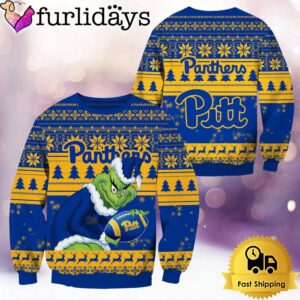 NCAA Pittsburgh Panthers Grinch Custom Name Ugly Christmas Sweater