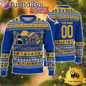 NCAA Pittsburgh Panthers Logo Football Ugly Christmas Sweater