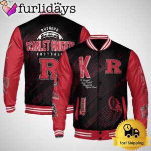 NCAA Rutgers Scarlet Knights Football Baseball Jacket