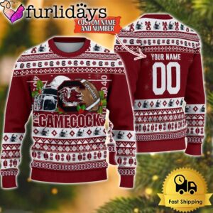 NCAA South Carolina Gamecocks Logo Football Ugly Christmas Sweater