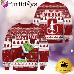 NCAA Stanford Cardinal Grinch Custom Name Ugly Christmas Sweater