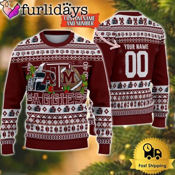 NCAA Texas A&ampM Aggies Logo Football Ugly Christmas Sweater