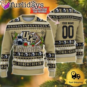 NCAA UCF Knights Logo Football Ugly Christmas Sweater