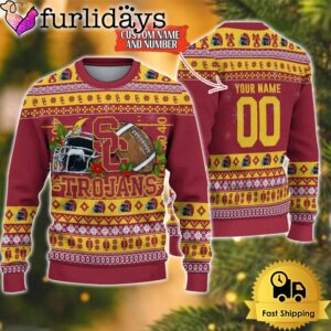 NCAA USC Trojans Logo Football Ugly Christmas Sweater