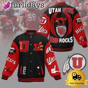 NCAA Utah Utes Football Red Rocks Baseball Jacket