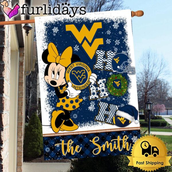 NCAA West Virginia Mountaineers Minnie HOHOHO Christmas Flag