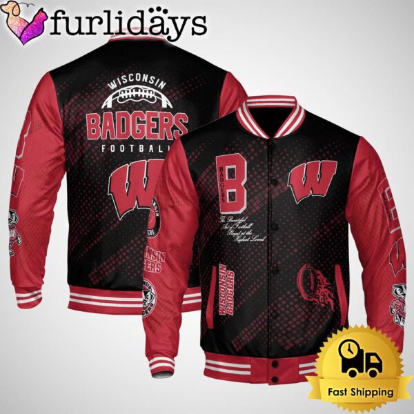 NCAA Wisconsin Badgers Football Baseball Jacket