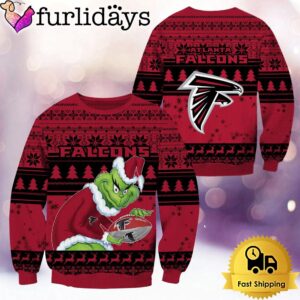 NFL Atlanta Falcons Grinch Custom Name Ugly Christmas Sweater