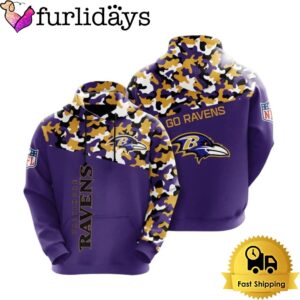 NFL Baltimore Ravens Camo 3D Hoodie