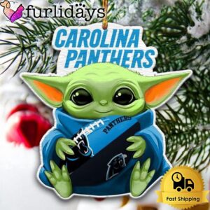 NFL Carolina Panthers Baby Yoda Christmas Tree Ornament