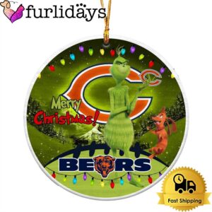 NFL Chicago Bears Funny Grinch Merry Christmas Ornaments