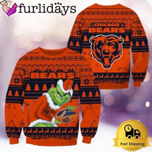 NFL Chicago Bears Grinch Custom Name Ugly Christmas Sweater