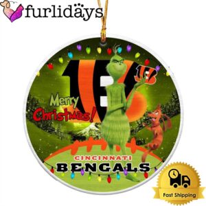 NFL Cincinnati Bengals Funny Grinch Merry Christmas Ornaments