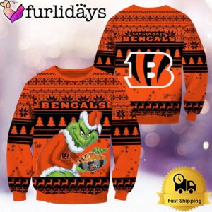 NFL Cincinnati Bengals Grinch Custom Name Ugly Christmas Sweater