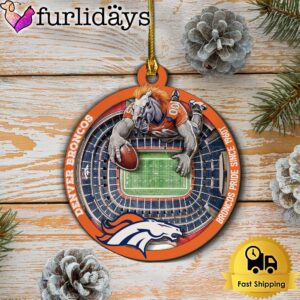 NFL Denver Broncos StadiumView Layered Wood Christmas Ornament