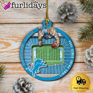 NFL Detroit Lions StadiumView Layered Wood Christmas Ornament