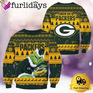 NFL Green Bay Packers Grinch Custom Name Ugly Christmas Sweater