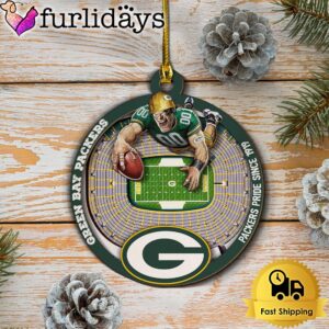 NFL Green Bay Packers StadiumView Layered Wood Christmas Ornament