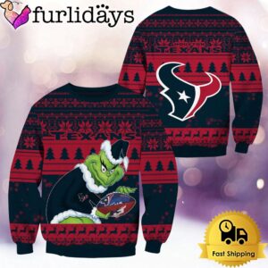 NFL Houston Texans Grinch Custom Name Ugly Christmas Sweater