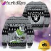 NFL Las Vegas Raiders Grinch Custom Name Ugly Christmas Sweater