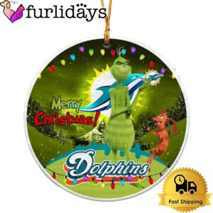 NFL Miami Dolphins Funny Grinch Merry Christmas Ornaments