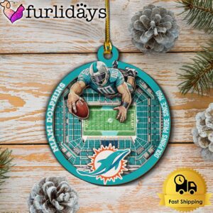 NFL Miami Dolphins StadiumView Layered Wood…