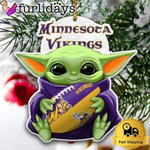 NFL Minnesota Vikings Baby Yoda Christmas Tree Ornament