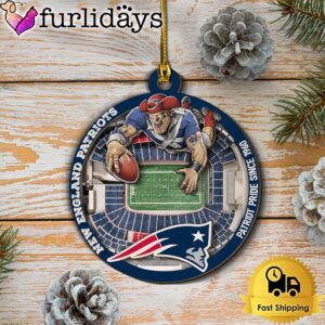 NFL New England Patriots StadiumView Layered Wood Christmas Ornament