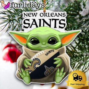 NFL New Orleans Saints Baby Yoda Christmas Tree Ornament