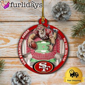 NFL San Francisco 49ers StadiumView Layered Wood Christmas Ornament