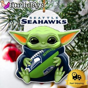 NFL Seattle Seahawks Baby Yoda Christmas Tree Ornament