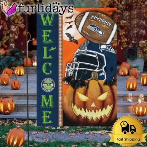 NFL Seattle Seahawks Welcome Halloween Garden Flag