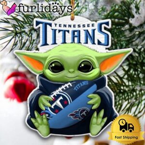 NFL Tennessee Titans Baby Yoda Christmas Tree Ornament