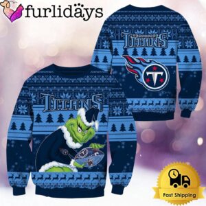 NFL Tennessee Titans Grinch Custom Name Ugly Christmas Sweater