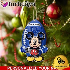 Personalized Name NCAA Kentucky Wildcats Football Mickey Mouse Ornament