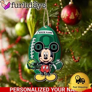 Personalized Name NCAA Oregon Ducks Football Mickey Mouse Ornament