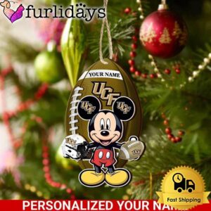 Personalized Name NCAA UCF Knights Football Mickey Mouse Ornament