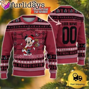 Personalized NCAA Arkansas Razorbacks Mickey Christmas…