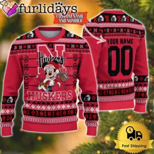 Personalized NCAA Nebraska Cornhuskers Mickey Christmas…