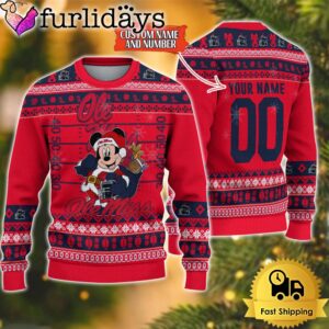 Personalized NCAA Ole Miss Rebels Mickey Christmas Ugly Sweater