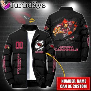 Personalized NFL Arizona Cardinals Warrior Mascot Puffer Jacket