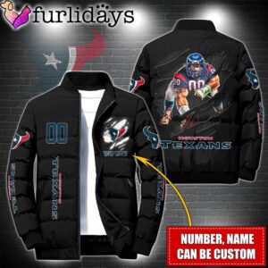 Personalized NFL Houston Texans Warrior Mascot Puffer Jacket