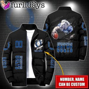 Personalized NFL Indianapolis Colts Warrior Mascot Puffer Jacket