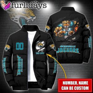 Personalized NFL Jacksonville Jaguars Warrior Mascot Puffer Jacket