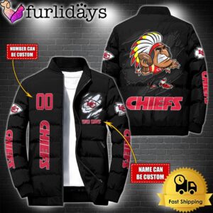 Personalized NFL Kansas City Chiefs Mascot Puffer Jacket